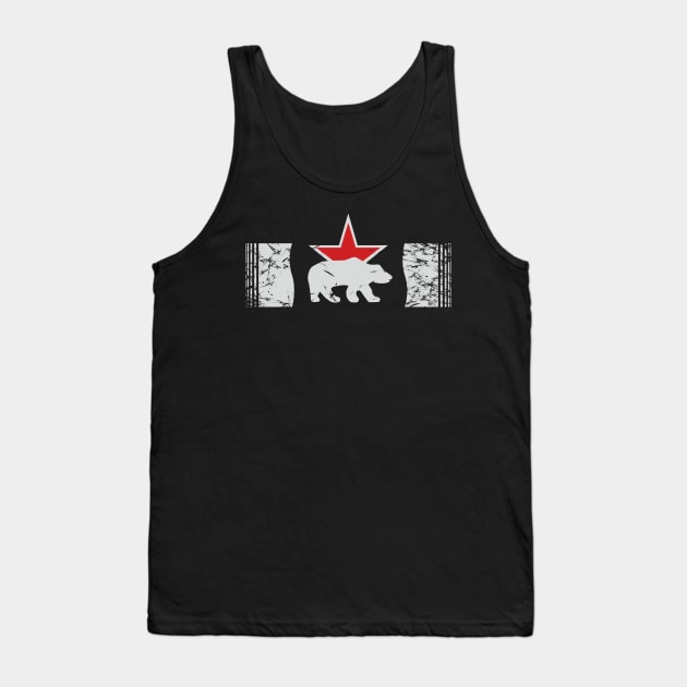 White bear on the background of a red star Bear identification badge of the 7th Separate Guards Heavy Tank Brigade Tank Top by FAawRay